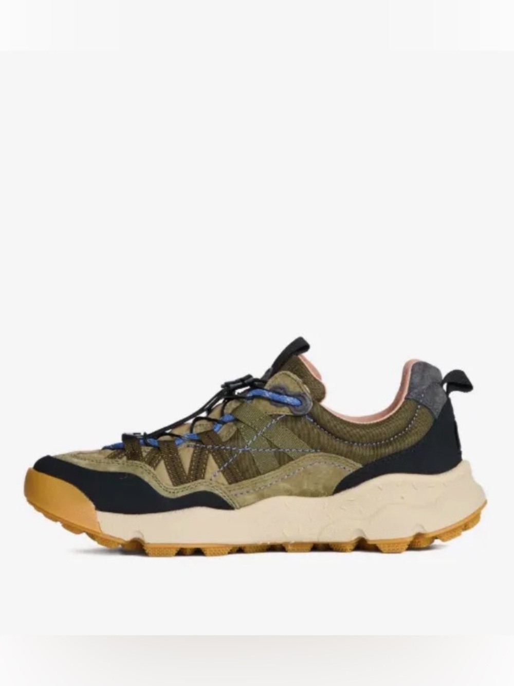 NWT Flower Mountain IWANO 2 UNI Suede and technical fabric sneakers - Military - Picture 3 of 16